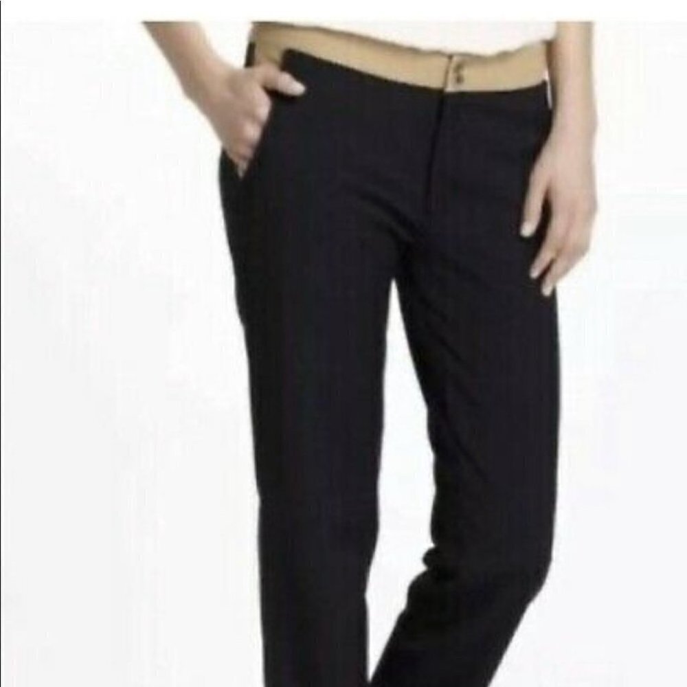 ANTHROPOLOGIE cartonnier charlie ankle pants sz 8 two tone tan black